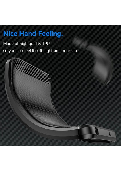 Realme Gt Neo6 5g/gt 6t 5g/gt 6 5g Kılıf Karbon Fiber Doku Tpu Fırçalanmış Telefon Kılıfı-Siyah (Yurt Dışından)