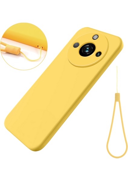 Realme Narzo 60 Pro 5g Telefon Kılıfı Kabuk Sıvı Silikon + Yumuşak Astar Çizilmez Kapak-Sarı (Yurt Dışından)