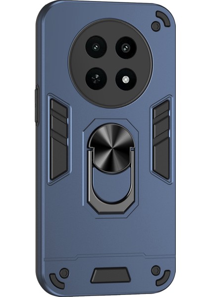 Realme 12X 5g Kılıf Pc+Tpu Kickstand Manyetik Araç Tutucu Telefon Kılıfı-Mavi (Yurt Dışından)