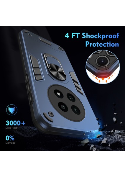 Realme 12X 5g Kılıf Pc+Tpu Kickstand Manyetik Araç Tutucu Telefon Kılıfı-Mavi (Yurt Dışından) modelleri