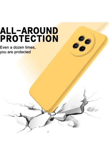 Realme 12 5G/12X 5g Kılıf Sıvı Silikon Düşmeye Dayanıklı Telefon Kılıfı Bilek Kayışı Ile-Sarı (Yurt Dışından) modelleri