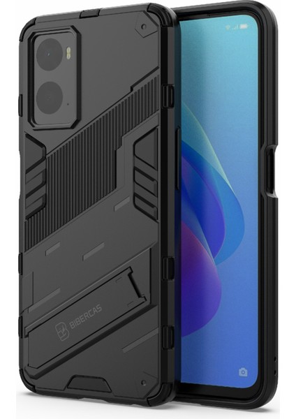 Realme 9i/oppo A36/A76 Için Sert Pc+Yumuşak Tpu Kılıf Ayarlanabilir Destek Iyi Korunan Telefon Kılıfı Kabuğu-Siyah (Yurt Dışından) fiyatları
