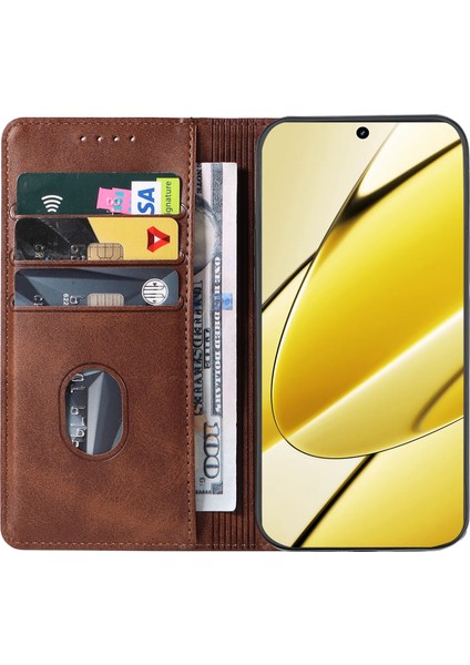Realme 11X 5g/11 5g(Global)Kılıf Ince Pu Deri Cep Telefonu Kılıfı-Kahverengi (Yurt Dışından) fırsatları