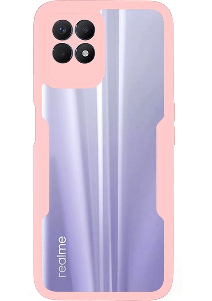 Realme 8i/narzo 50 4g Akrilik+Tpu Hibrit Telefon Kılıfı Pet Ekran Koruyucu 360 Derece Kapsama Telefon Koruyucu-Pembe (Yurt Dışından) fiyatları