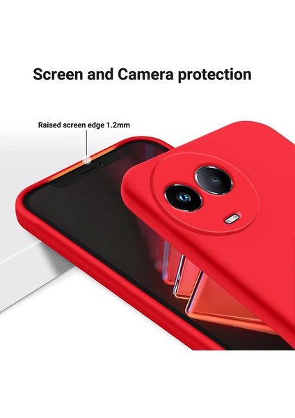 Realme C67 5g Telefon Kılıfı Sıvı Silikon Arka Kapak Bilek Kayışı Ile-Kırmızı (Yurt Dışından) indirimleri