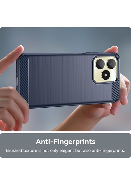 Realme C53(GLOBAL)/C53(HINDISTAN)/C51/NARZO N53 4g Tpu Telefon Kılıfı Karbon Fiber Doku Fırçalanmış Kapak-Mavi (Yurt Dışından) fırsatları