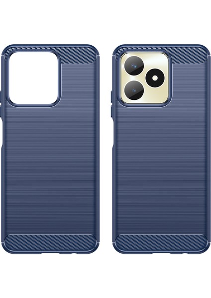 Realme C53(GLOBAL)/C53(HINDISTAN)/C51/NARZO N53 4g Tpu Telefon Kılıfı Karbon Fiber Doku Fırçalanmış Kapak-Mavi (Yurt Dışından) indirimleri