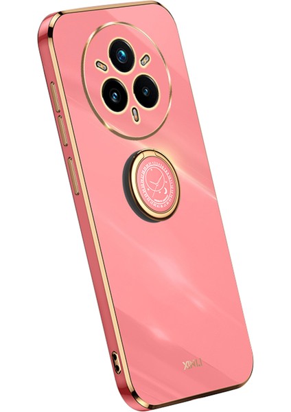 Xınlı Realme 14 Pro+5g Kılıf Halka Kickstand Elektrokaplama Tpu Telefon Kılıfı-Kırmızı (Yurt Dışından)