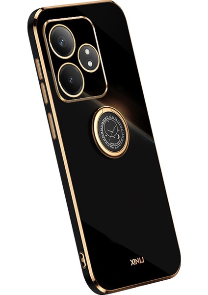 Xınlı Realme Gt Neo6 5g Kılıf Yumuşak Tpu Kickstand Galvanik Telefon Kılıfı-Siyah (Yurt Dışından)