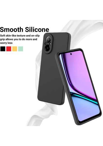 Realme C67 4g Kılıf Sıvı Silikon Fiber Astar Koruyucu Telefon Kılıfı Kayışlı-Siyah (Yurt Dışından) modelleri