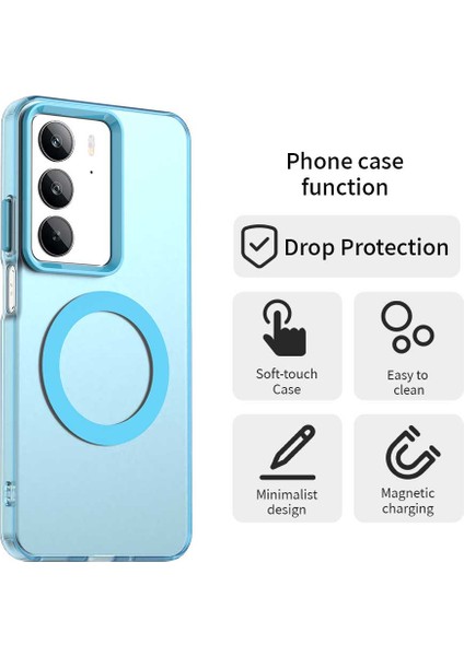 Realme C75 Kılıfı Magsafe Anti Drop Hibrit Telefon Arka Kapağı ile Uyumlu-Mavi (Yurt Dışından) fiyatları