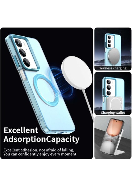 Realme C75 Kılıfı Magsafe Anti Drop Hibrit Telefon Arka Kapağı ile Uyumlu-Mavi (Yurt Dışından) fırsatları