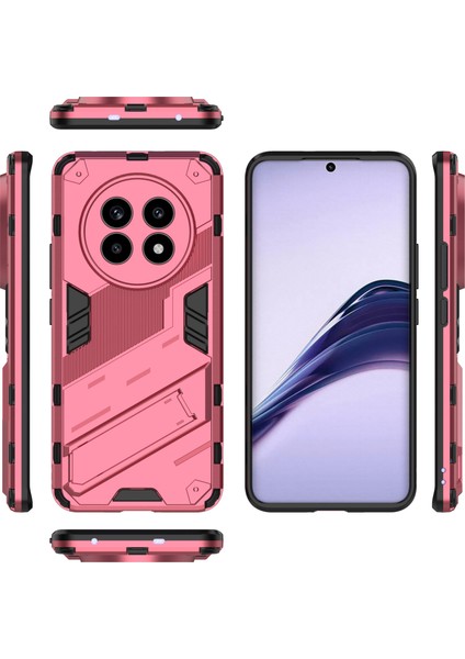 Realme 13 Pro 5g(Global)/13 Pro+5g(Global)Kılıf Pc+Tpu Darbeye Dayanıklı Telefon Kılıfı Kickstand Ile-Gül (Yurt Dışından)