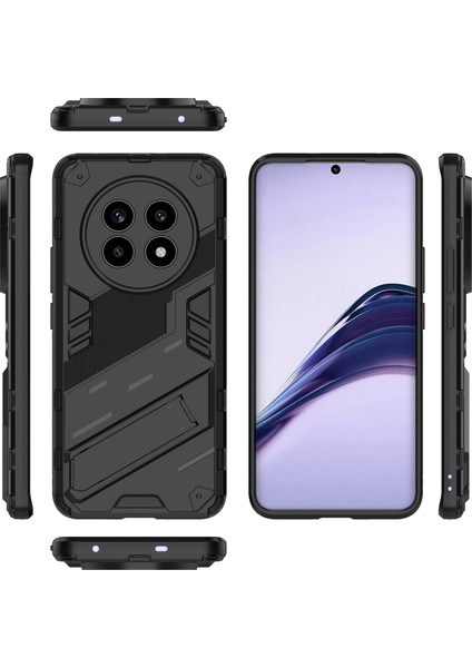 Realme 13 Pro 5g(Global)/13 Pro+5g(Global)Kılıf Pc+Tpu Darbeye Dayanıklı Telefon Kılıfı Kickstand Ile-Siyah (Yurt Dışından)