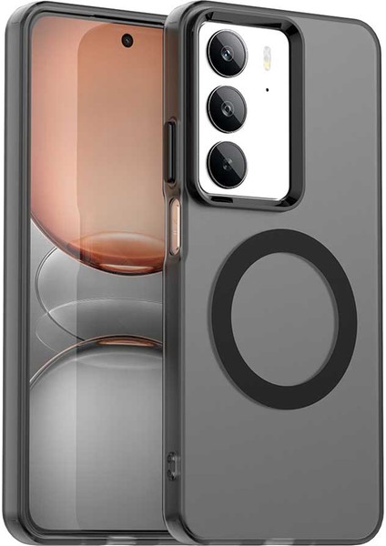 Realme C75 Kılıfı Magsafe Anti Drop Hibrit Telefon Arka Kapağı ile Uyumlu-Siyah (Yurt Dışından)