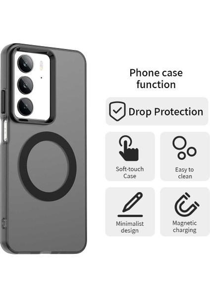 Realme C75 Kılıfı Magsafe Anti Drop Hibrit Telefon Arka Kapağı ile Uyumlu-Siyah (Yurt Dışından) fiyatları