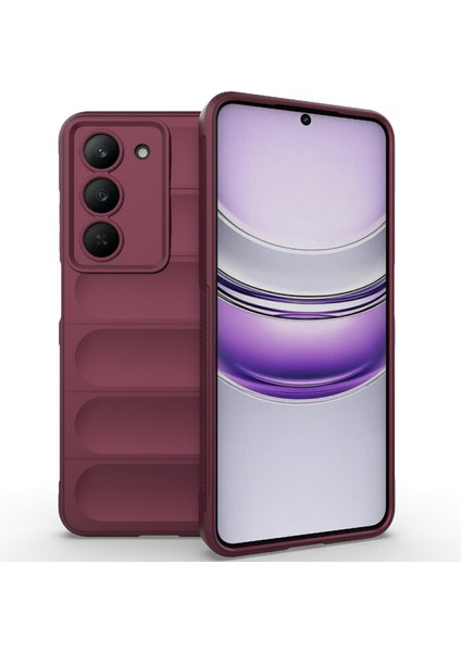 Realme V60 Pro 5G/14X(HINDISTAN)5G Kılıf Düşmeye Karşı Yumuşak Tpu Sağlam Telefon Arka Kapağı-Şarap Kırmızısı (Yurt Dışından)