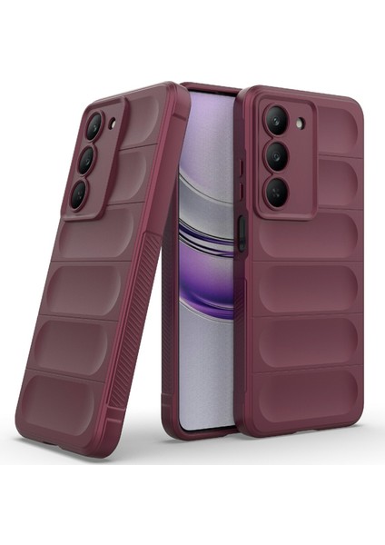 Realme V60 Pro 5G/14X(HINDISTAN)5G Kılıf Düşmeye Karşı Yumuşak Tpu Sağlam Telefon Arka Kapağı-Şarap Kırmızısı (Yurt Dışından) fiyatları