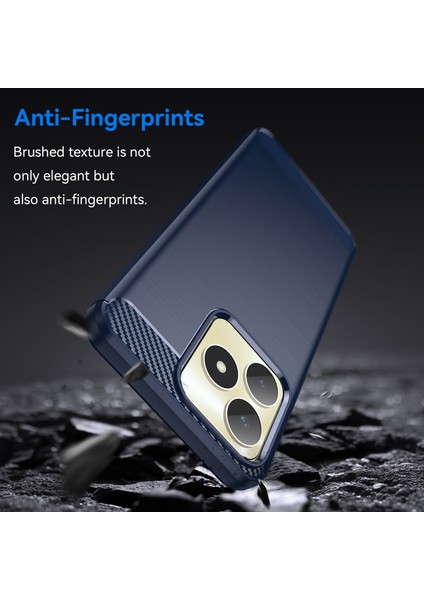 Realme Note 50 4g Kılıf Karbon Fiber Doku Düşmeye Karşı Tpu Arka Kapak-Mavi (Yurt Dışından)