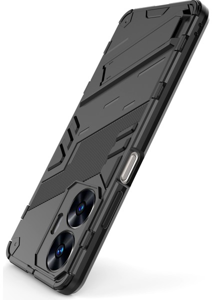 Realme C55 4g Kickstand Telefon Kılıfı Çizilmez Pc+Tpu Koruyucu Kılıf-Siyah (Yurt Dışından) fırsatları