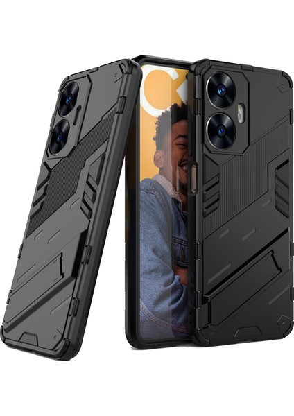Realme C55 4g Kickstand Telefon Kılıfı Çizilmez Pc+Tpu Koruyucu Kılıf-Siyah (Yurt Dışından) indirimleri