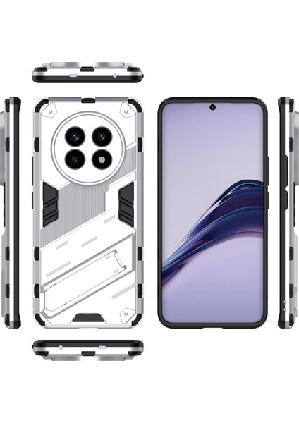 Realme 13 Pro 5g(Global)/13 Pro+5g(Global)Kılıf Pc+Tpu Darbeye Dayanıklı Telefon Kılıfı Kickstand Ile-Beyaz (Yurt Dışından)