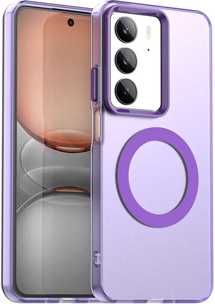 Realme C75 Kılıfı Magsafe Anti Drop Hibrit Telefon Arka Kapağı ile Uyumlu-Mor (Yurt Dışından)
