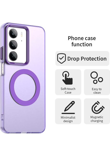 Realme C75 Kılıfı Magsafe Anti Drop Hibrit Telefon Arka Kapağı ile Uyumlu-Mor (Yurt Dışından) fiyatları