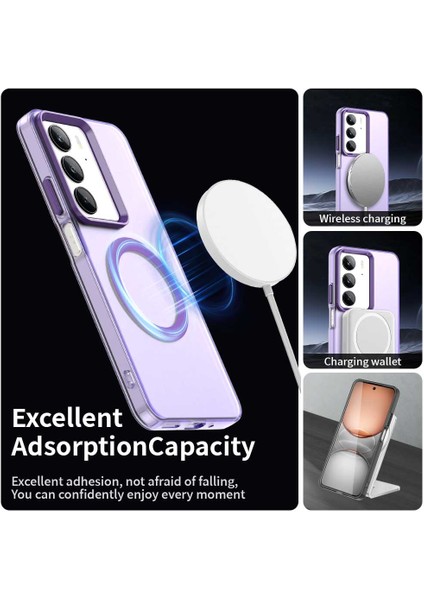 Realme C75 Kılıfı Magsafe Anti Drop Hibrit Telefon Arka Kapağı ile Uyumlu-Mor (Yurt Dışından) fırsatları