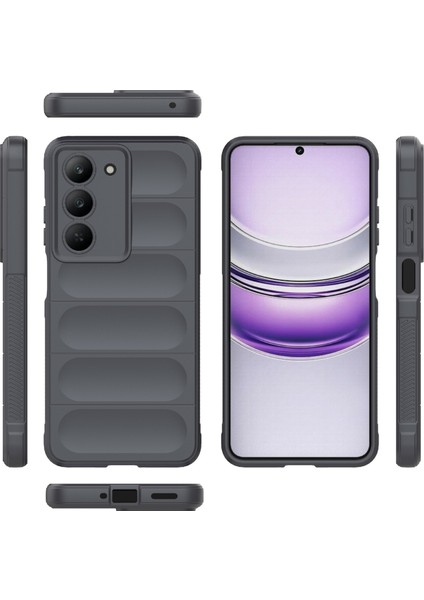 Realme V60 Pro 5G/14X(HINDISTAN)5G Kılıf Düşmeye Karşı Yumuşak Tpu Sağlam Telefon Arka Kapağı-Koyu Gri (Yurt Dışından)