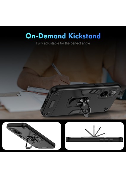 Realme C67 4g Kılıf Kickstand Pc+Tpu Darbeye Dayanıklı Telefon Kılıfı-Siyah (Yurt Dışından) fırsatları