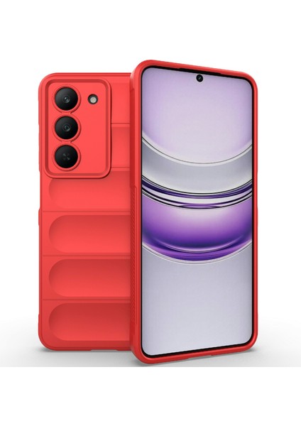 Realme V60 Pro 5G/14X(HINDISTAN)5G Kılıf Düşmeye Karşı Yumuşak Tpu Sağlam Telefon Arka Kapağı-Kırmızı (Yurt Dışından)