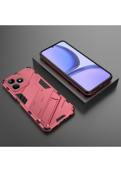 Realme C53 (KÜRESEL)/C53 (HINDISTAN)/C51 Kickstand Arka Kılıf Pc+Tpu Darbeye Dayanıklı Telefon Kılıfı-Gül (Yurt Dışından) indirimleri