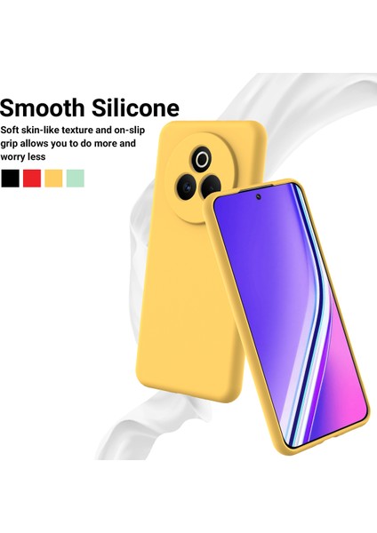 Realme P3 Pro 5g Sıvı Silikon Kılıf Telefon Arka Kapağı El Kayışı Ile-Sarı (Yurt Dışından)