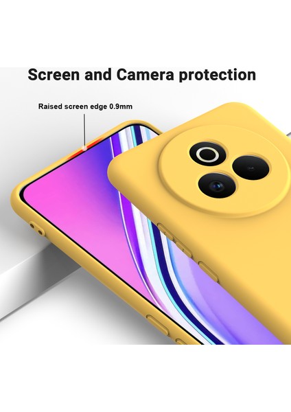 Realme P3 Pro 5g Sıvı Silikon Kılıf Telefon Arka Kapağı El Kayışı Ile-Sarı (Yurt Dışından)