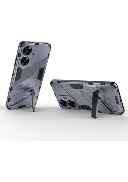 Realme C55 4g Kickstand Telefon Kılıfı Çizilmez Pc+Tpu Koruyucu Kılıf-Gri (Yurt Dışından) modelleri
