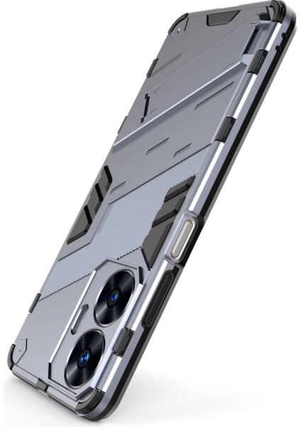 Realme C55 4g Kickstand Telefon Kılıfı Çizilmez Pc+Tpu Koruyucu Kılıf-Gri (Yurt Dışından) fırsatları