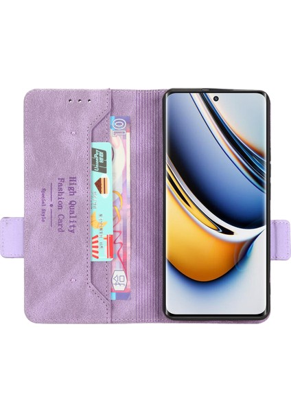 Realme 11 Pro 5g/11 Pro+5g Pu Deri Telefon Kılıfı Çizilmez Donanım Dekor Standı Kapak Cüzdan-Mor (Yurt Dışından) fiyatları