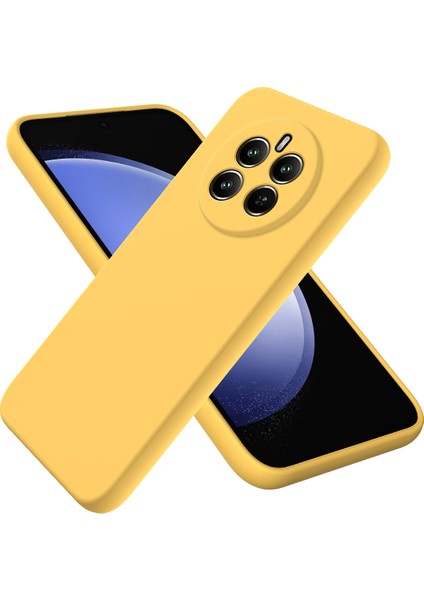 Realme 12 Pro 5g/12 Pro+5g Için Arka Kılıf Kayışlı Çizilmez Sıvı Silikon Telefon Kılıfı-Sarı (Yurt Dışından)