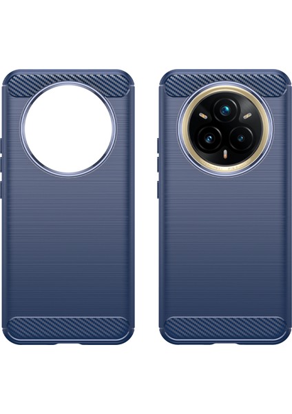 Realme 14 Pro+5g Kılıf Koruyucu Telefon Kılıfı Karbon Fiber Doku Fırçalanmış-Mavi (Yurt Dışından) modelleri