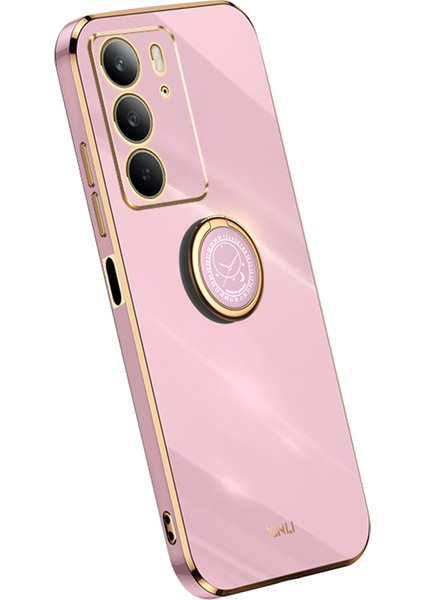 Xınlı Realme C75 Kılıf Halkası Kickstand Elektrokaplama Tpu Telefon Kılıfı-Mor (Yurt Dışından)