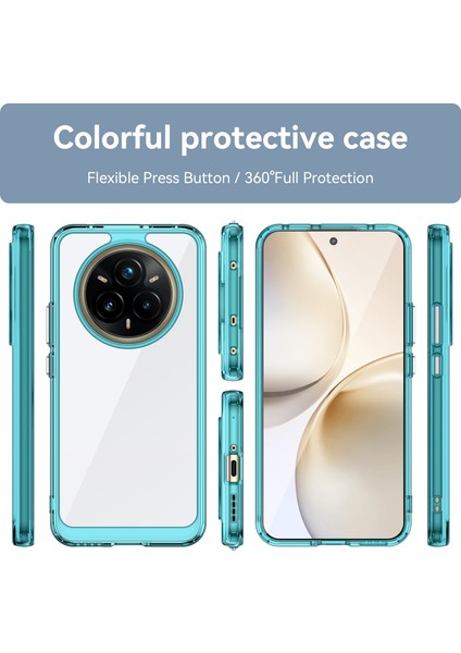 Realme P3 Pro 5g/14 Pro+5g Kılıf Tpu+Akrilik Koruyucu Şeffaf Telefon Kılıfı-Şeffaf Mavi (Yurt Dışından) indirimleri