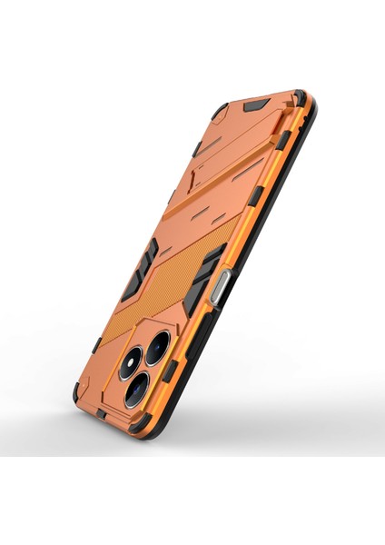 Realme C53(GLOBAL)/C53(HINDISTAN)/C51 Kickstand Arka Kılıf Pc+Tpu Darbeye Dayanıklı Telefon Kılıfı-Turuncu (Yurt Dışından) fırsatları