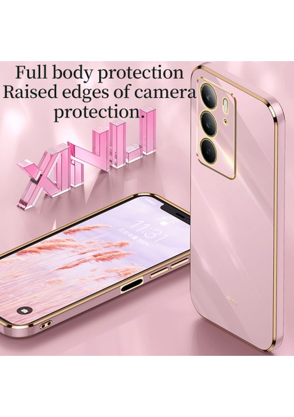 Xınlı Realme C75 Kılıf Halkası Kickstand Elektrokaplama Tpu Telefon Kılıfı-Mavi (Yurt Dışından) indirimleri