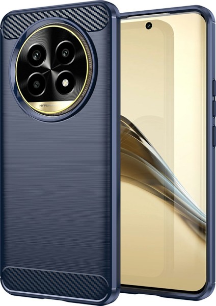 Realme 13 Pro 5g(Global)/13 Pro+5g(Global)Kılıf Karbon Fiber Doku Tpu Fırçalanmış Telefon Kılıfı-Mavi (Yurt Dışından)