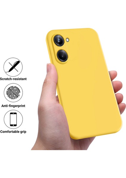 Realme 10 Pro 5g Yumuşak Astarlı Sıvı Silikon Telefon Kılıfı Çizilmez Cep Telefonu Kılıfı Kayışlı-Sarı (Yurt Dışından) fiyatları