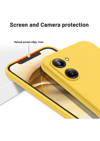 Realme 10 Pro 5g Yumuşak Astarlı Sıvı Silikon Telefon Kılıfı Çizilmez Cep Telefonu Kılıfı Kayışlı-Sarı (Yurt Dışından) fırsatları
