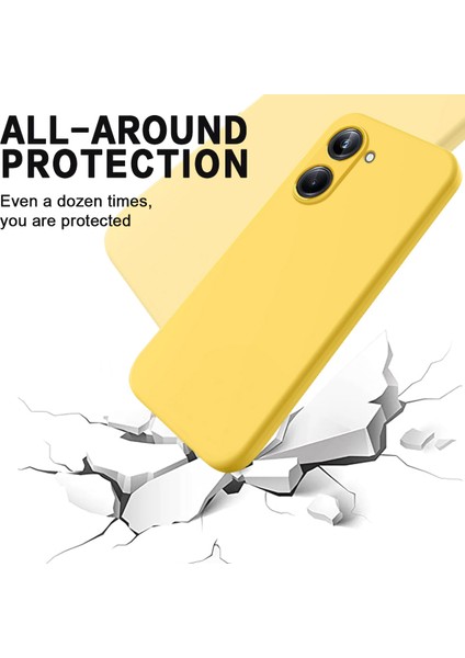 Realme 10 Pro 5g Yumuşak Astarlı Sıvı Silikon Telefon Kılıfı Çizilmez Cep Telefonu Kılıfı Kayışlı-Sarı (Yurt Dışından) indirimleri
