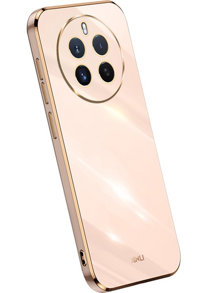 Xınlı Realme 12 4g/12+5g/narzo 70 Pro 5g Kılıf Darbeye Dayanıklı Tpu Elektrokaplama Telefon Koruyucu-Pembe (Yurt Dışından)