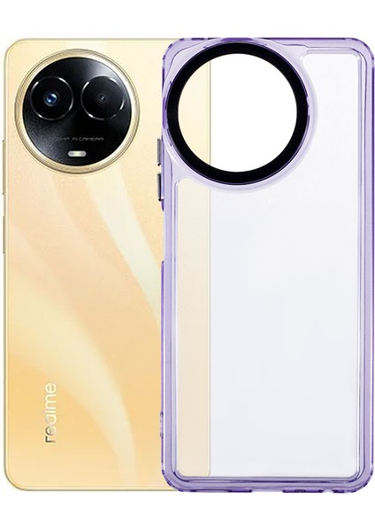 Realme 11 5G(GLOBAL)/11X 5g Şeffaf Kılıf Düşmeye Karşı Dayanıklı Pc+Tpu Telefon Kılıfı-Şeffaf Mor (Yurt Dışından)
